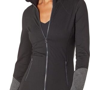 Core 10 Women’s Full Zip Hoodie Black Motion Tech Fitted Fleece Lined XL NEW